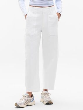 Athleta Skyline White High Rise Barrel Leg Pants